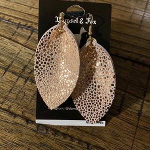 Leather petal shaped earrings